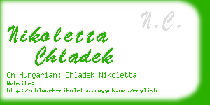 nikoletta chladek business card
